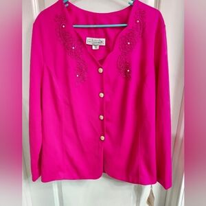 NWT Women's Pablo Collection Pink Embroidered Jacket, 18WP